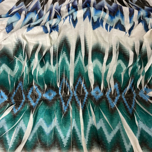 Lane Bryant Factory Boho Linen Top Popover Size 26/28W Aztec Belt Cold Shoulder - Picture 4 of 11